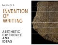 Art and Culture - 01 - Invention of Writing