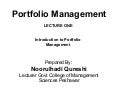 Introduction portfolio management