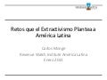Retos que el extractivismo plantea a América Latina