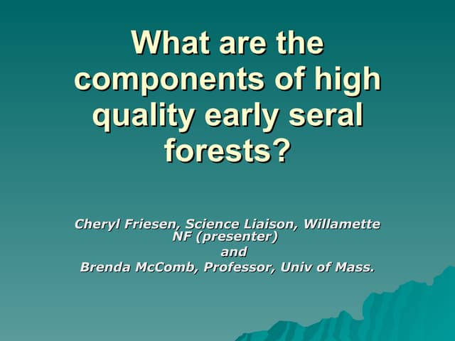 Cheryl Friesen - What are the compo...