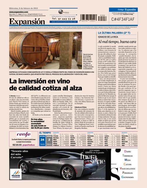 El vino de calidad, una inversión que cotiza al alza