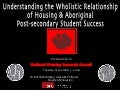 Housing ‐ Understanding Its Wholistic Relationship to Aboriginal Post‐Secondary Student Success