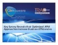 Recent Survey Reveals that Optimized APM Approaches Increase Business Efficiencies 