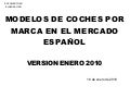 Modelos coches por Marcas. España 01-2010