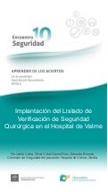 Implantación del Listado de Verificación de Seguridad Quirúrgica en el Hospital de Valme