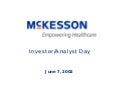 	 McKesson Investor/Analyst Day