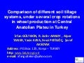 Comparison of different soil tillage systems, under several crop rotations in wheat production at Central Anatolian Plateu in Turkey. Yrfan Gültekin