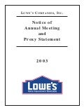 lowe&rsquo;s Proxy Statement 2002