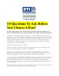 10 questions to ask before you choose a roof