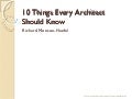 O'Reilly Webcast: Ten Things Every Software Architect Should Know
