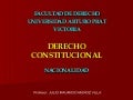 11-26. Derecho Constitucional. Artículos 10, 11 y 12. Nacionalidad