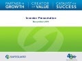 Safeguard Scientifics (NYSE: SFE) Investor Relations Presentation - December 2011