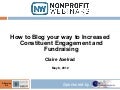 How to Blog your way to Increased Constituent Engagement and Fundraising