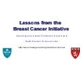 Lessons from the Breast Cancer Initiative