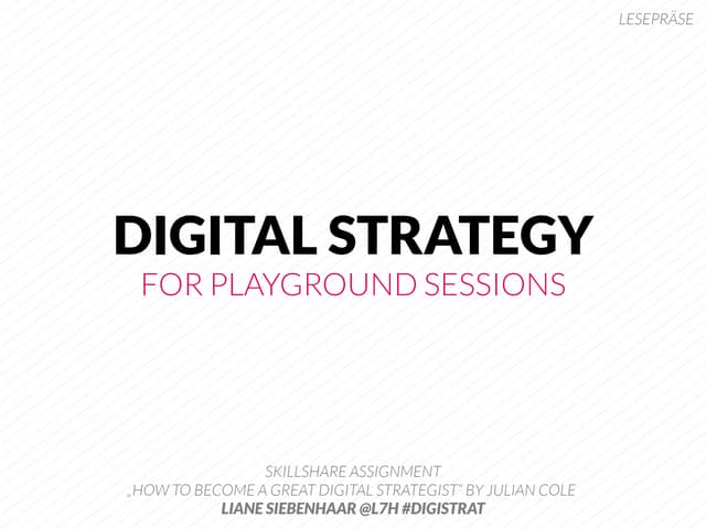 Digital Strategy - Playground Sessions