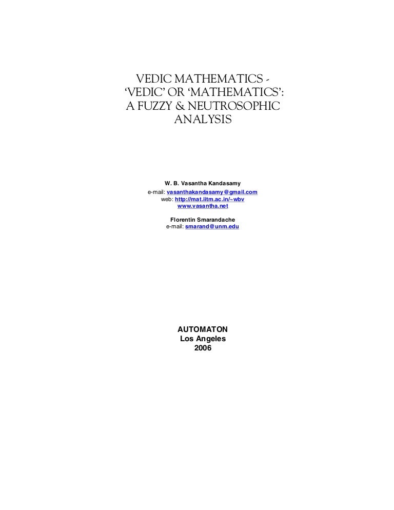 vedic maths techniques pdf