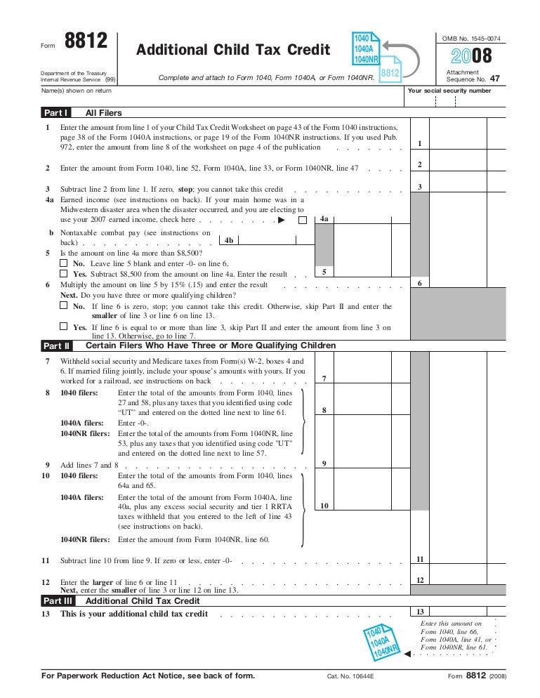 Printables Child Tax Credit Worksheet form 8812 additional child tax credit