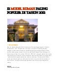 12 Model Rumah paling Populer di Tahun 2012