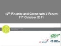 12th Finance and Governance Forum.11.10.11