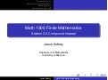 Math 1300: Section 3-2 Compound Interest