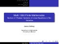 Math 1300: Section 4-1 Review: Systems of Linear Equations in Two Variables