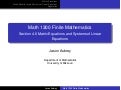 Math 1300: Section 4-6 Matrix Equations and Systems of Linear Equations