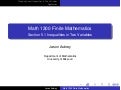 Math 1300: Section 5-1 Inequalities in Two Variables