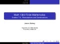 Math 1300: Section 7- 4  Permutations and Combinations