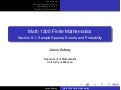 Math 1300: Section 8-1 Sample Spaces, Events, and Probability