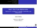 Math 1300: Section 8-3 Conditional Probability, Intersection, and Independence