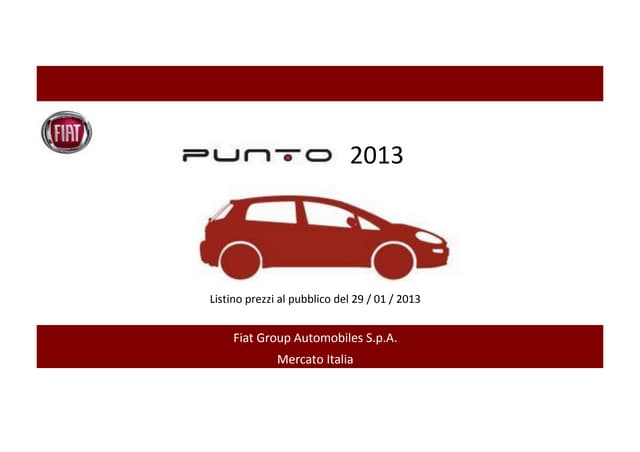 Fiat Punto 2013 listino prezzi