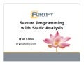 Secure Programming With Static Analysis