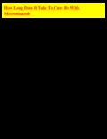=@= How Long Does It Take To Cure Bv With Metronidazole