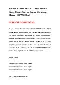 Yanmar 3YM30 3YM20 2YM15 Marine Diesel Engine Service Repair Workshop Manual DOWNLOAD