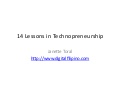 14 Lessons in Technopreneurship