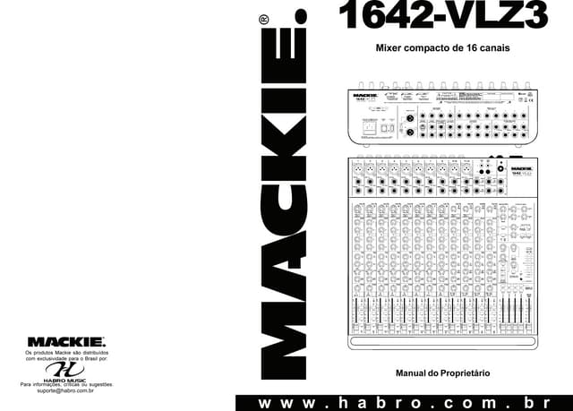 MANUAL DA MESA DE SOM MACKIE 1604 VLZ4 (PORTUGUÊS)