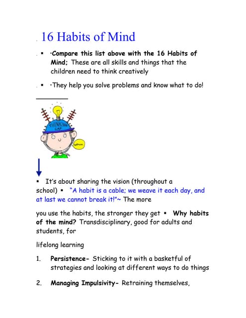 16 habits of mind student