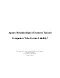 Agency Relationships in Tennessee Taxicab Companies: Who Carries Liability?