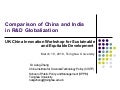 LIANG Zheng: Comparison of China and India in R&D globalisation