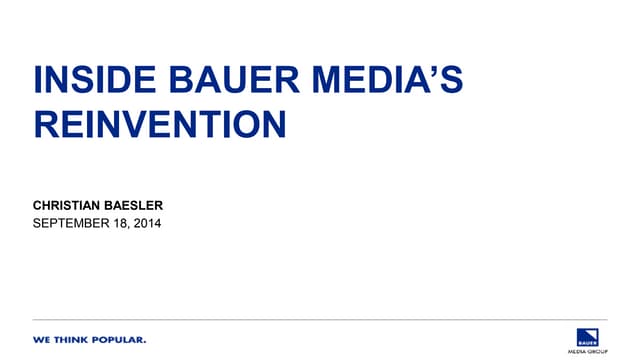 Inside Bauer's Reinvention at DPS, 9/18/14