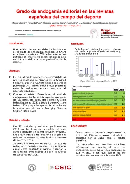 Grado de endogamia editorial en las...