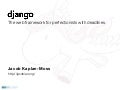 Django Introduction, Dev in Rio 2009