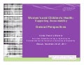 Women’s and Children’s Health: Supporting Accountability - General Perspectives (English)