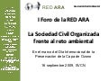 Presentación y Objetivos del I Foro Ambiental de la Red ARA
