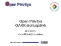 Open Päivitys OAKK aloituspäivä
