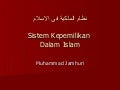 Sistem kepemilikan dalam islam