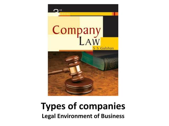 Types of companies - Legal Environm...