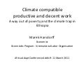 Marek Harsdorff: Climate compatible productive and decent work – a major way out of poverty and the climate trap in Ethiopia