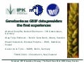 Genebanks as GBIF data providers, the first experiences, at the TDWG 2004 conference
