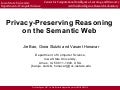 Privacy-Preserving Reasoning on the Semantic Web